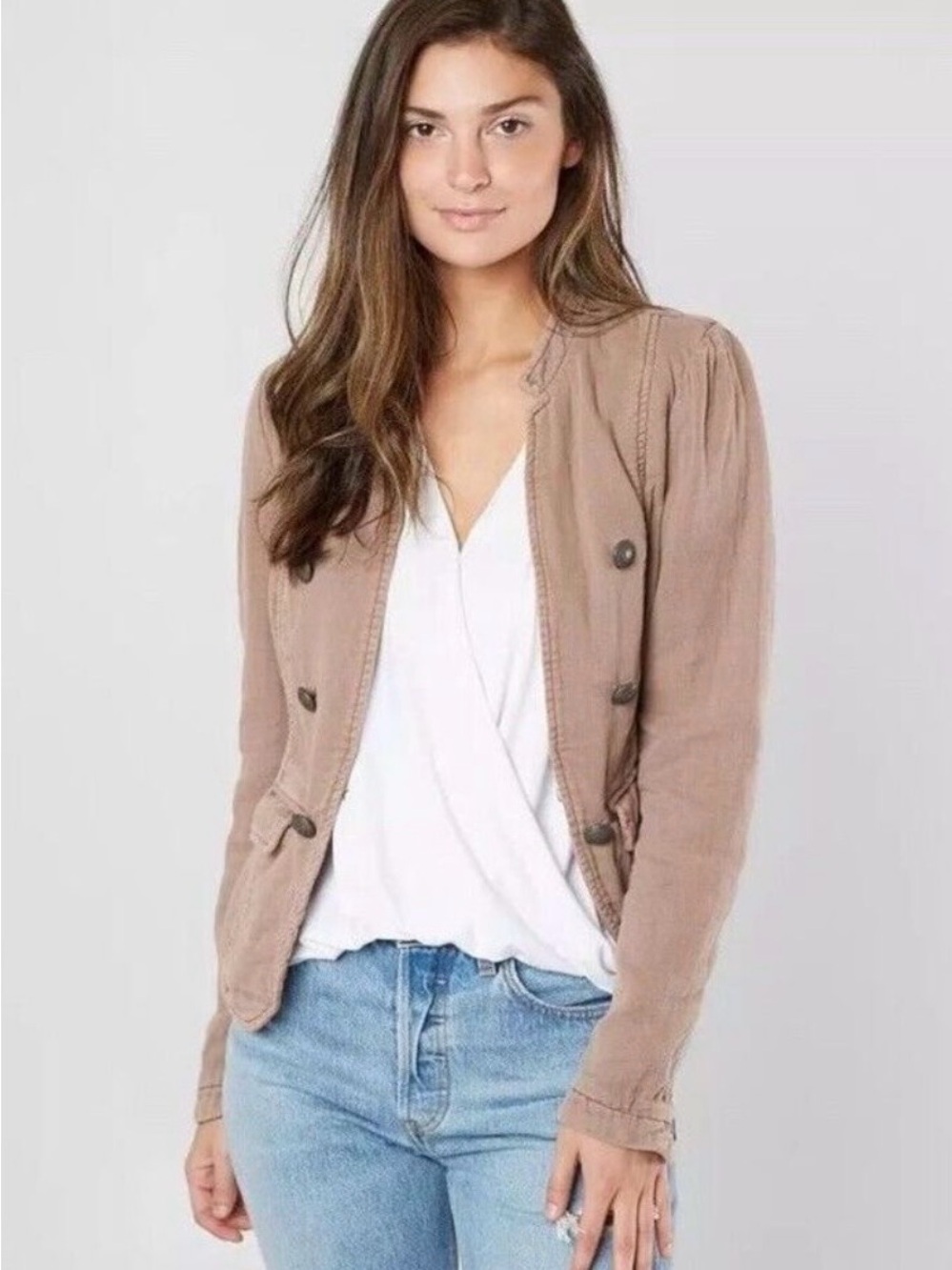 Free People Jagger Blazer 100 Cotton Size XXS Mauve Color